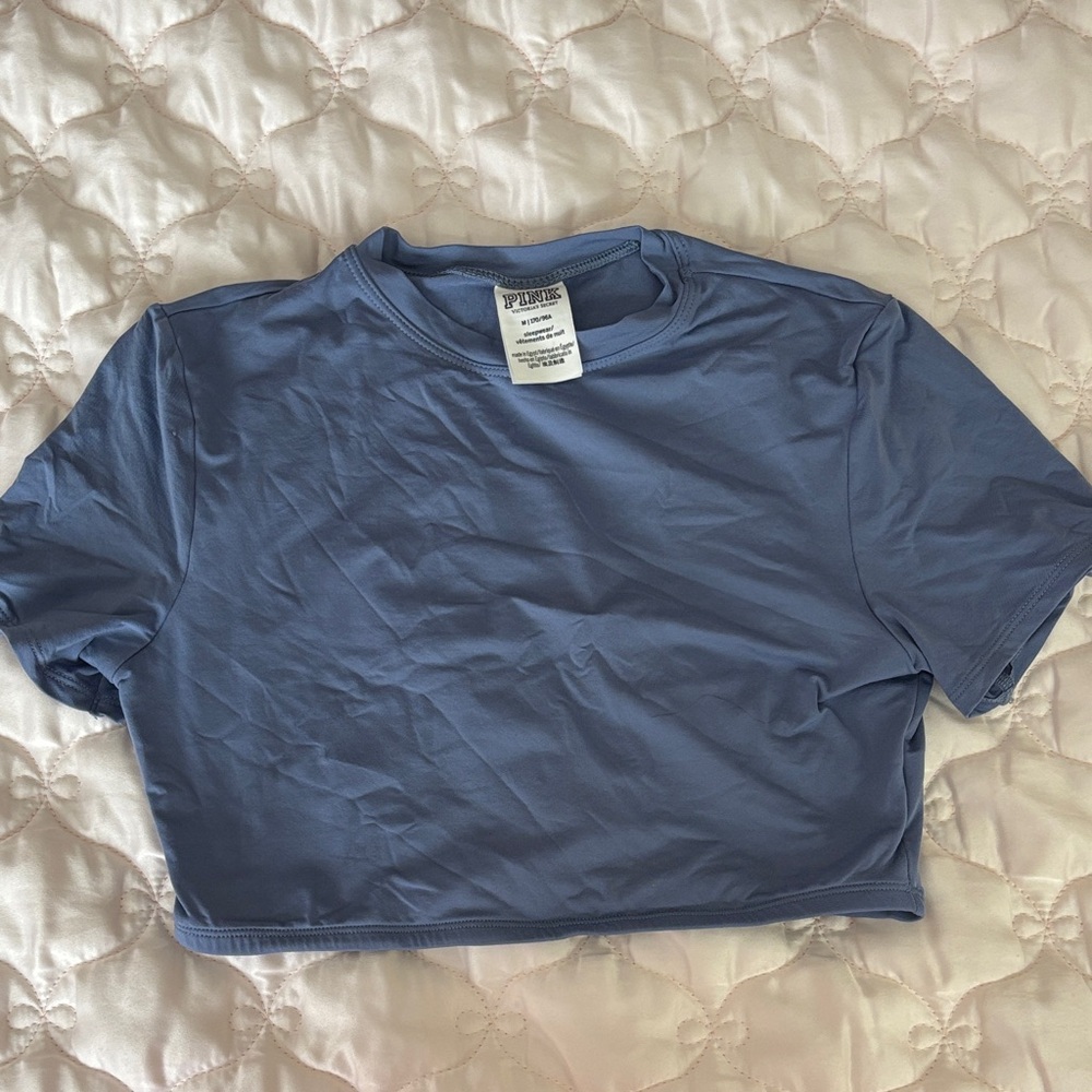 PINK Blue Cropped T-Shirt
